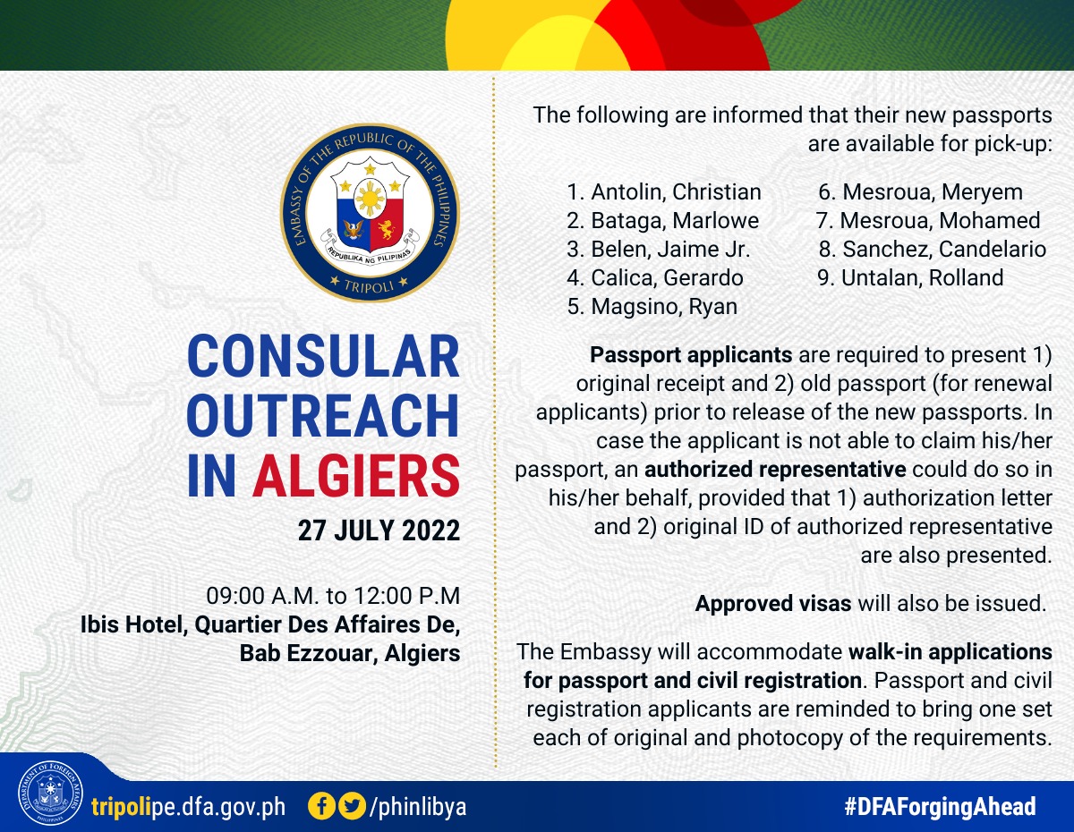 Consular Outreach at Algiers releasing July 2022