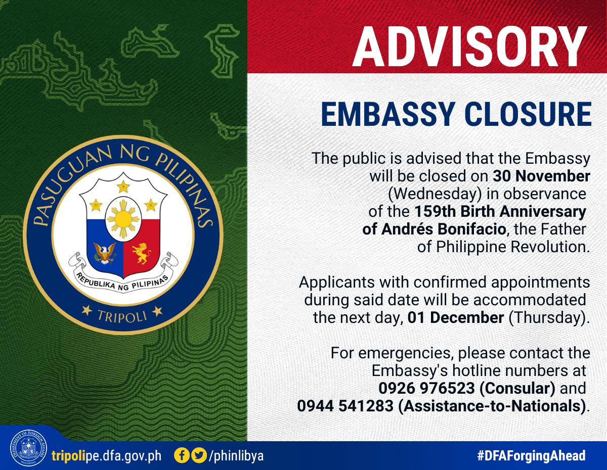 Embassy Closure on 30 November 2022