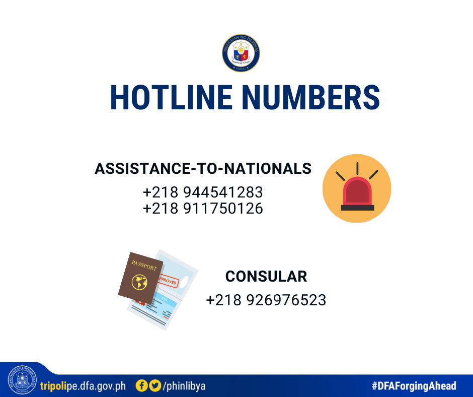 Tripoli PE Hotline Numbers ATN Consular