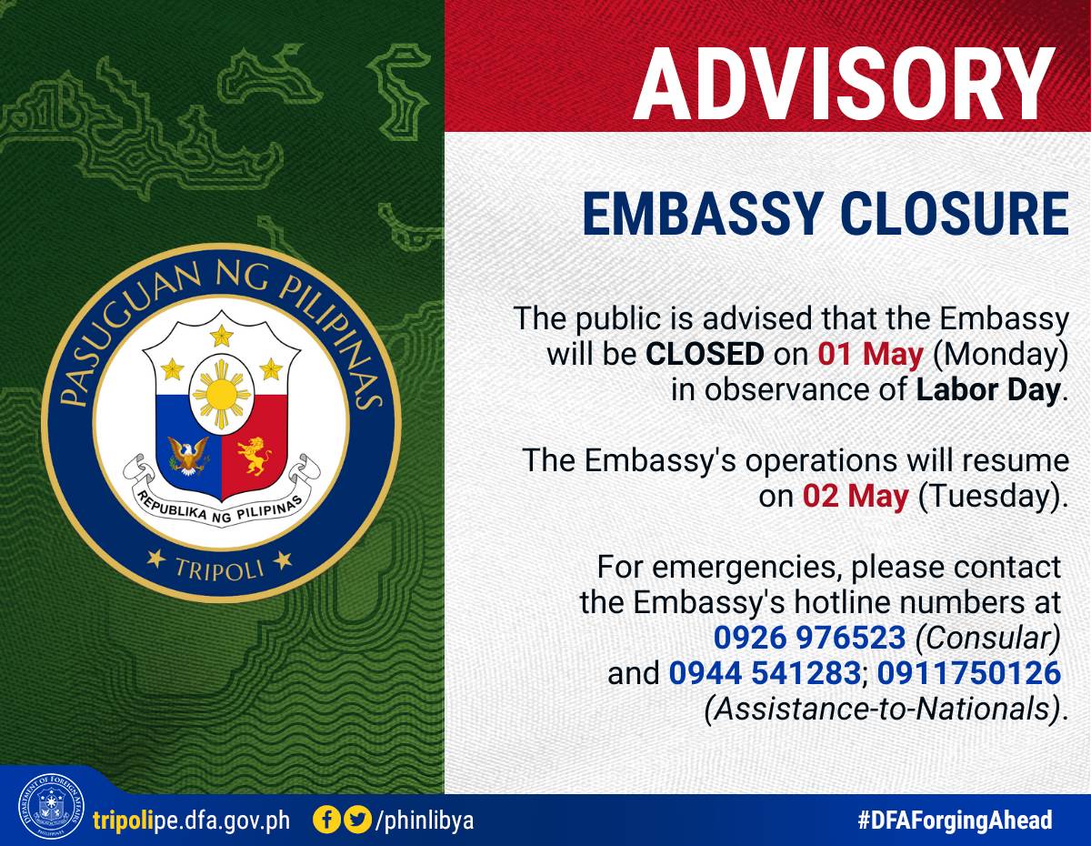 Embassy Closure on May 1 2023