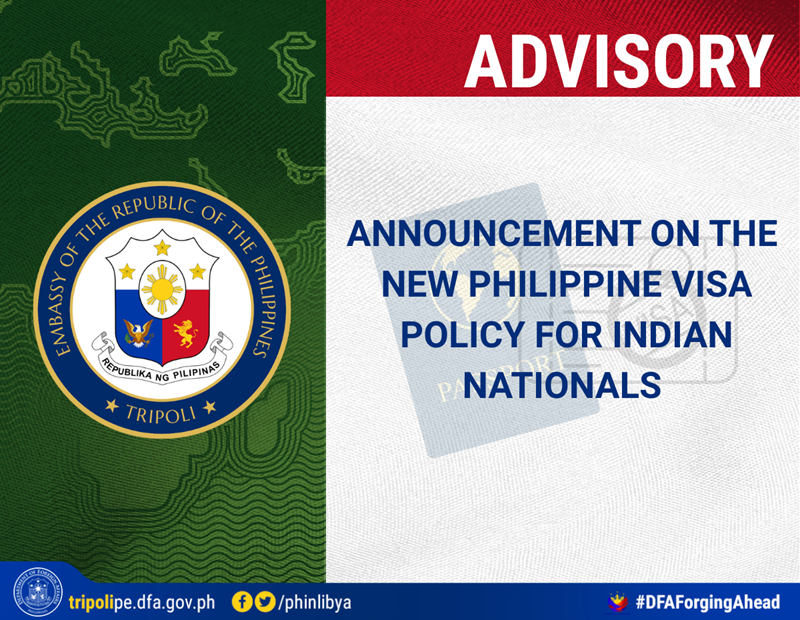 ADVISORY PH VISA POLICY FOR INDIAN NATIONALS