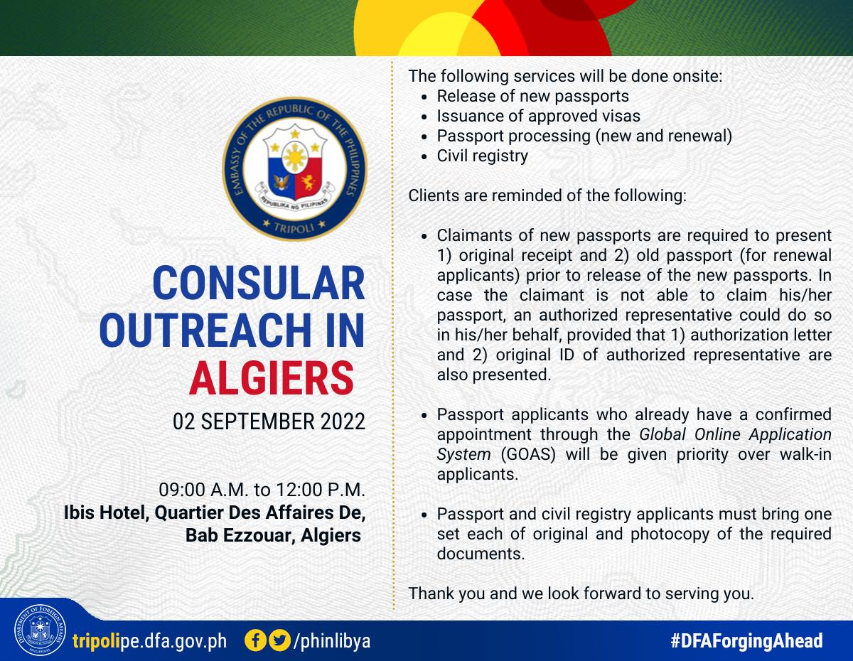 Consular Outreach at Algiers releasing August 2022