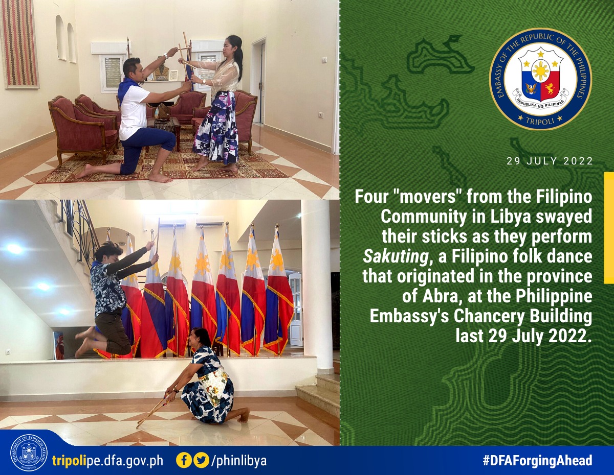 Libya Filcom Movers participated in online dance workshop Move with Pinas featuring the Sakuting from the province of Abra 2