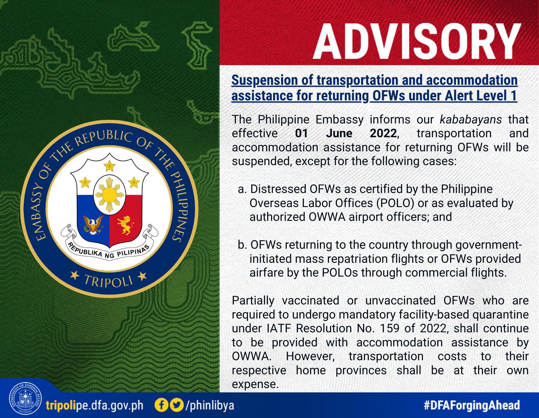 Public Advisory dated 30 May 2022